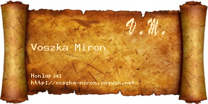 Voszka Miron névjegykártya